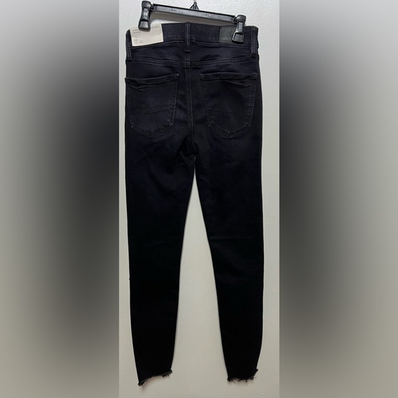“American Eagle Outfitters” SZ: (00R) Black Distressed Super Stretch Jeans NWT - Picture 2 of 7